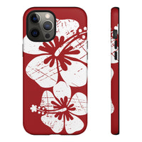 "The Classic Hibiscus" Phone Case -  Destressed Red