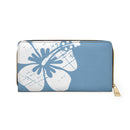 Kahakai "The Classic Hibiscus" Zipper Wallet - Distressed Blue