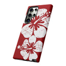 "The Classic Hibiscus" Phone Case -  Destressed Red