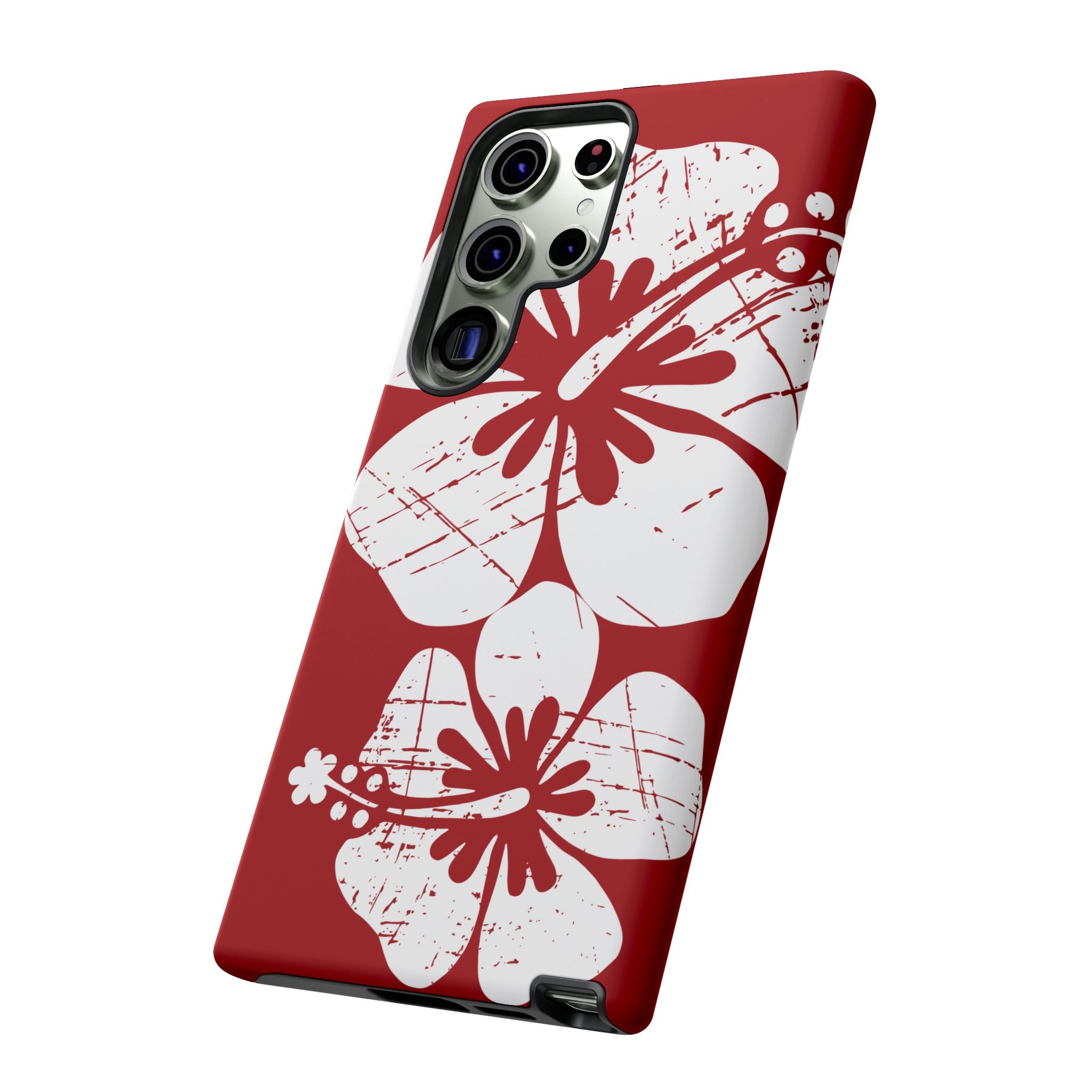 "The Classic Hibiscus" Phone Case -  Destressed Red