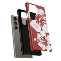 "The Classic Hibiscus" Phone Case -  Destressed Red