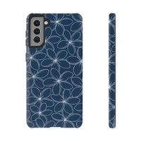 "Plumeria" Phone Case - Blue and White