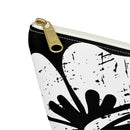 "The Classic Hibiscus" Accessory Pouch w T-bottom - Distressed Black