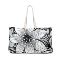 "The Plumeria"  Beach Bag - Black and White
