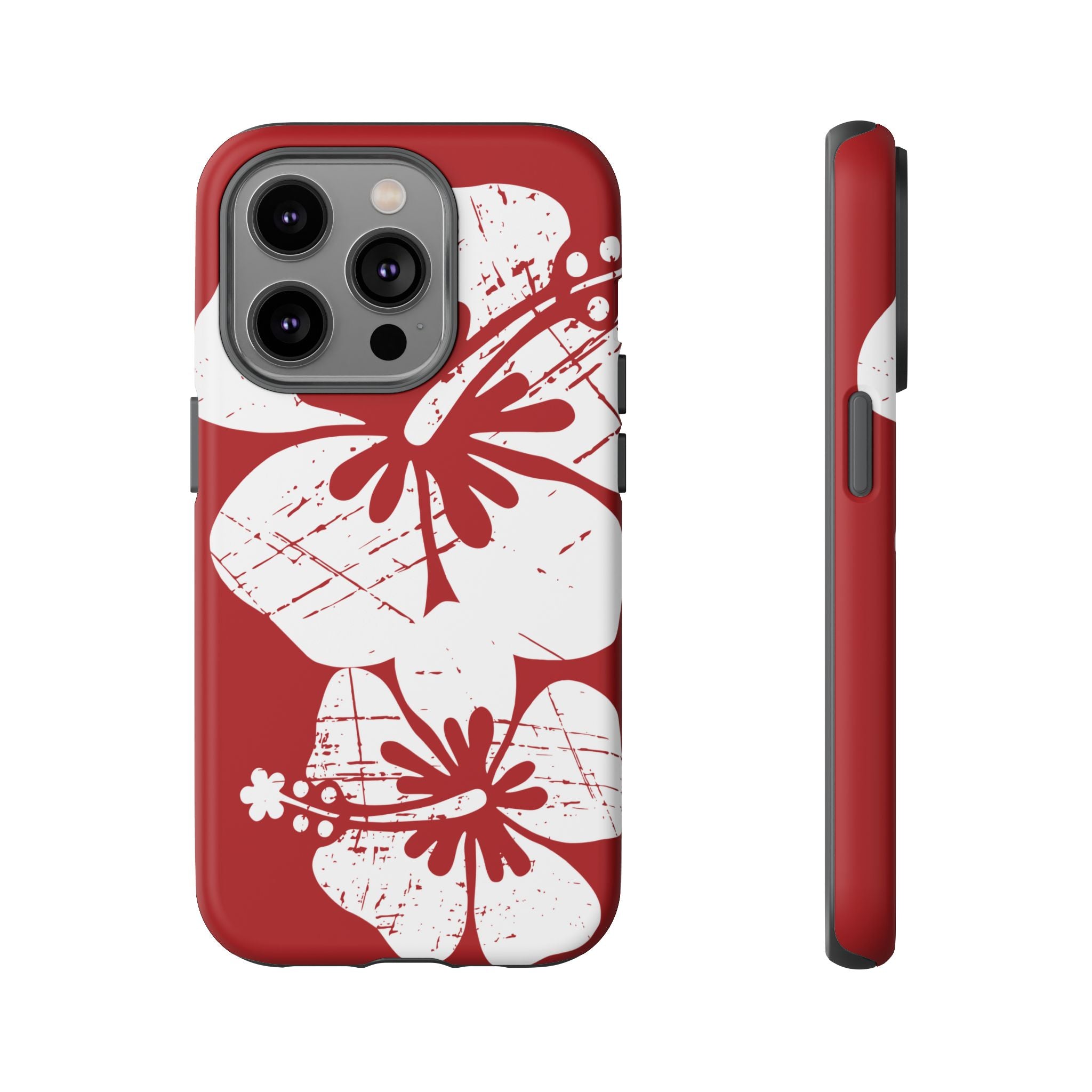 "The Classic Hibiscus" Phone Case -  Destressed Red