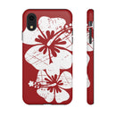 "The Classic Hibiscus" Phone Case -  Destressed Red