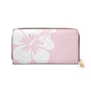"The Classic Hibiscus" Zipper Wallet - Distressed Pink