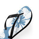 "The Classic Hibiscus" Flip Flop - Distressed Blue