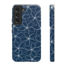 "Plumeria" Phone Case - Blue and White