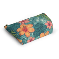 "Tropical Vibes" Accessory Pouch w T-bottom