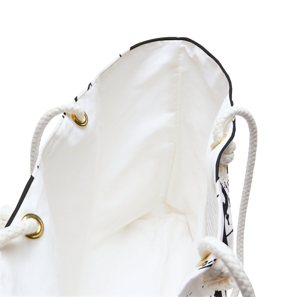 "The Classic Hibiscus" Beach Bag - Distressed Black