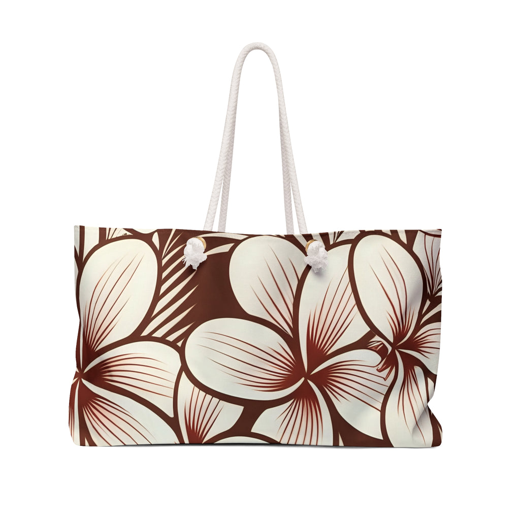Kahakai "The Plumeria"  Beach Bag - Mono Red