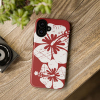 "The Classic Hibiscus" Phone Case -  Destressed Red