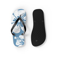 "The Classic Hibiscus" Flip Flop - Distressed Blue