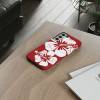 "The Classic Hibiscus" Phone Case -  Destressed Red