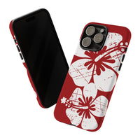 "The Classic Hibiscus" Phone Case -  Destressed Red
