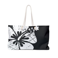 "The Classic Hibiscus" Beach Bag - Distressed Black