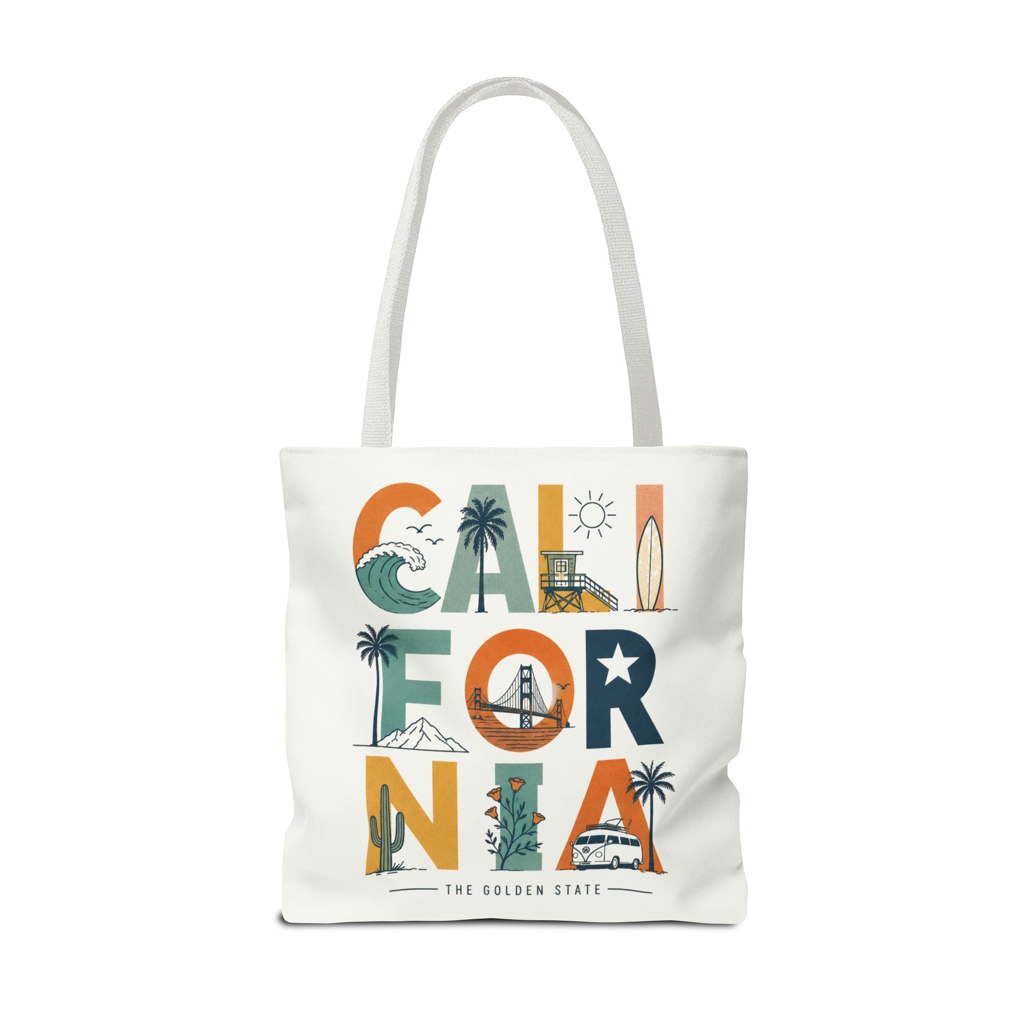 California The Golden State Tote Bag — Coastal Weekend Market Tote