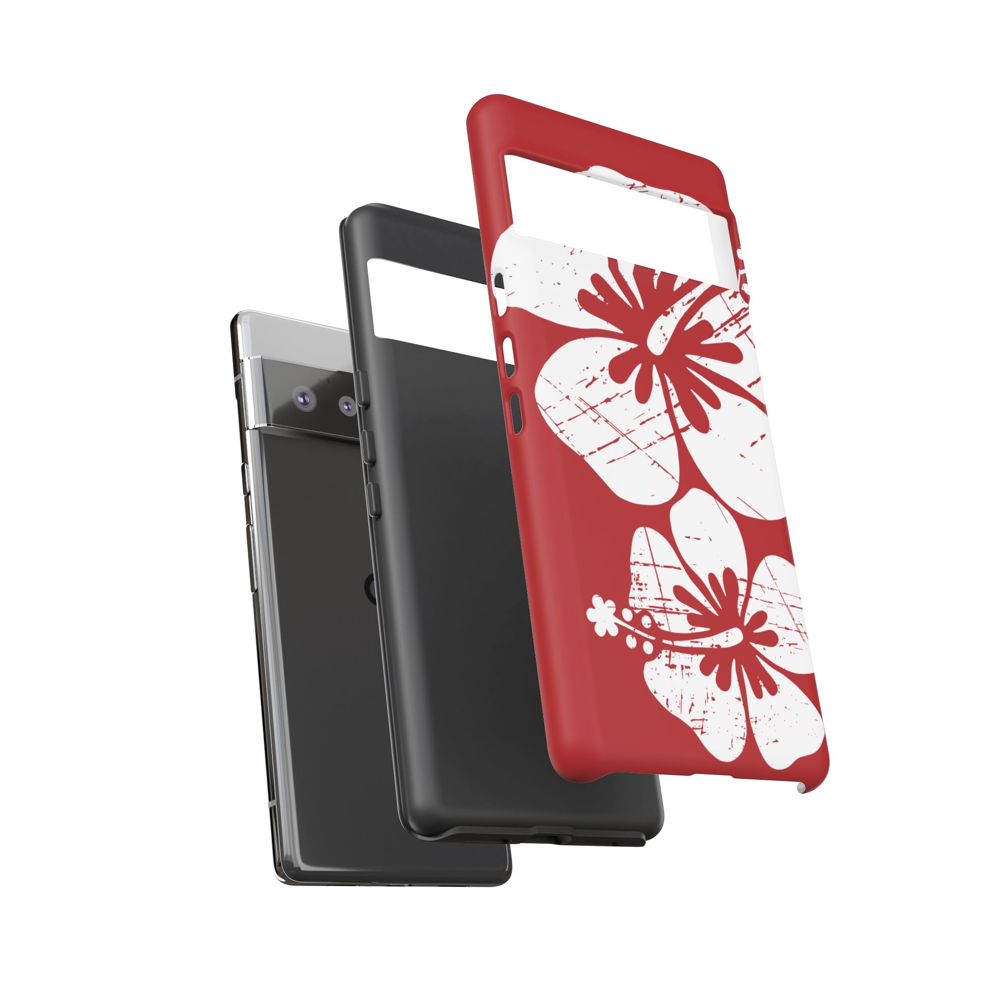 "The Classic Hibiscus" Phone Case -  Destressed Red