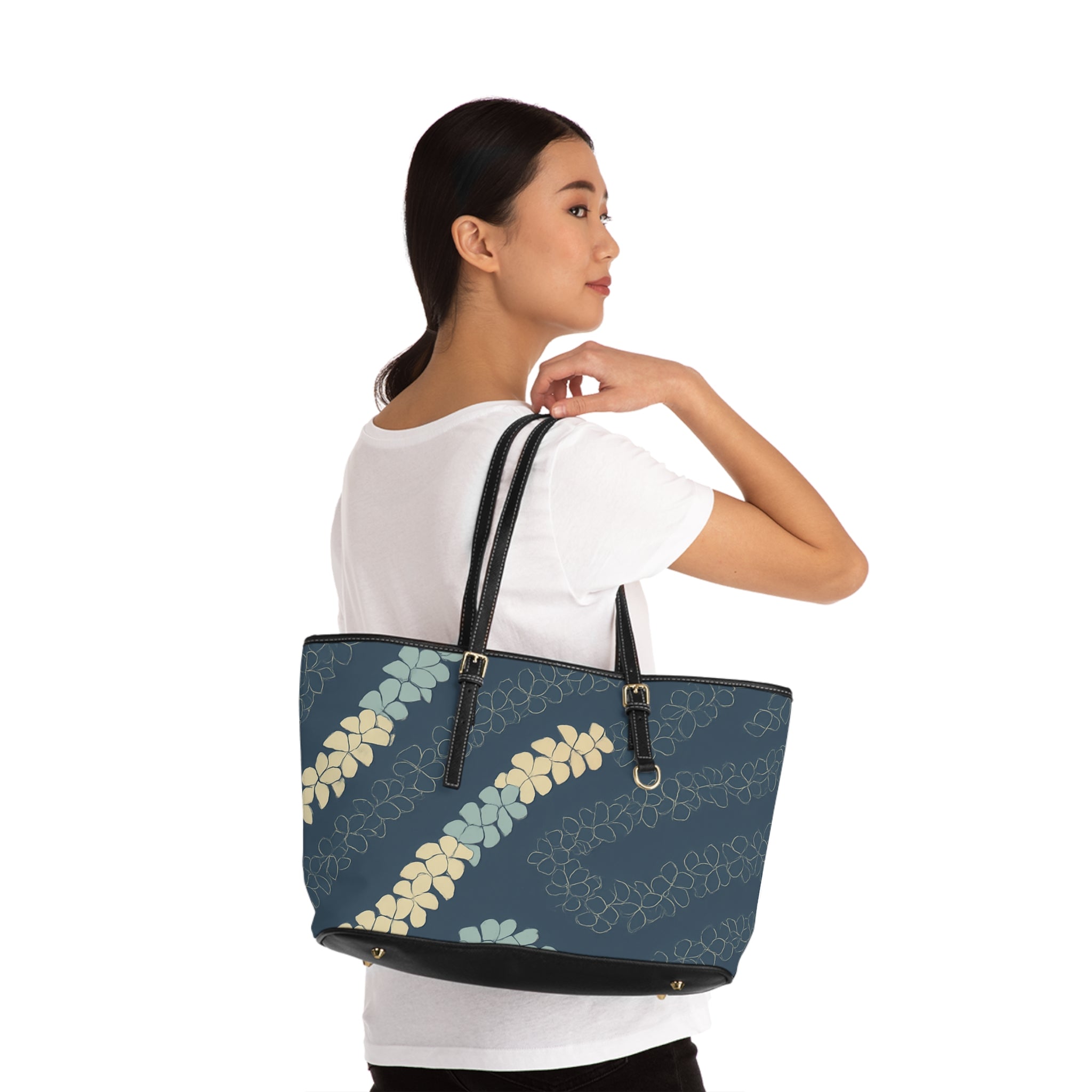 Kahakai "Puakenikeni" PU Leather Shoulder Bag - Ocean Tones