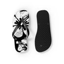 "The Classic Hibiscus" Flip Flop - Distressed Black