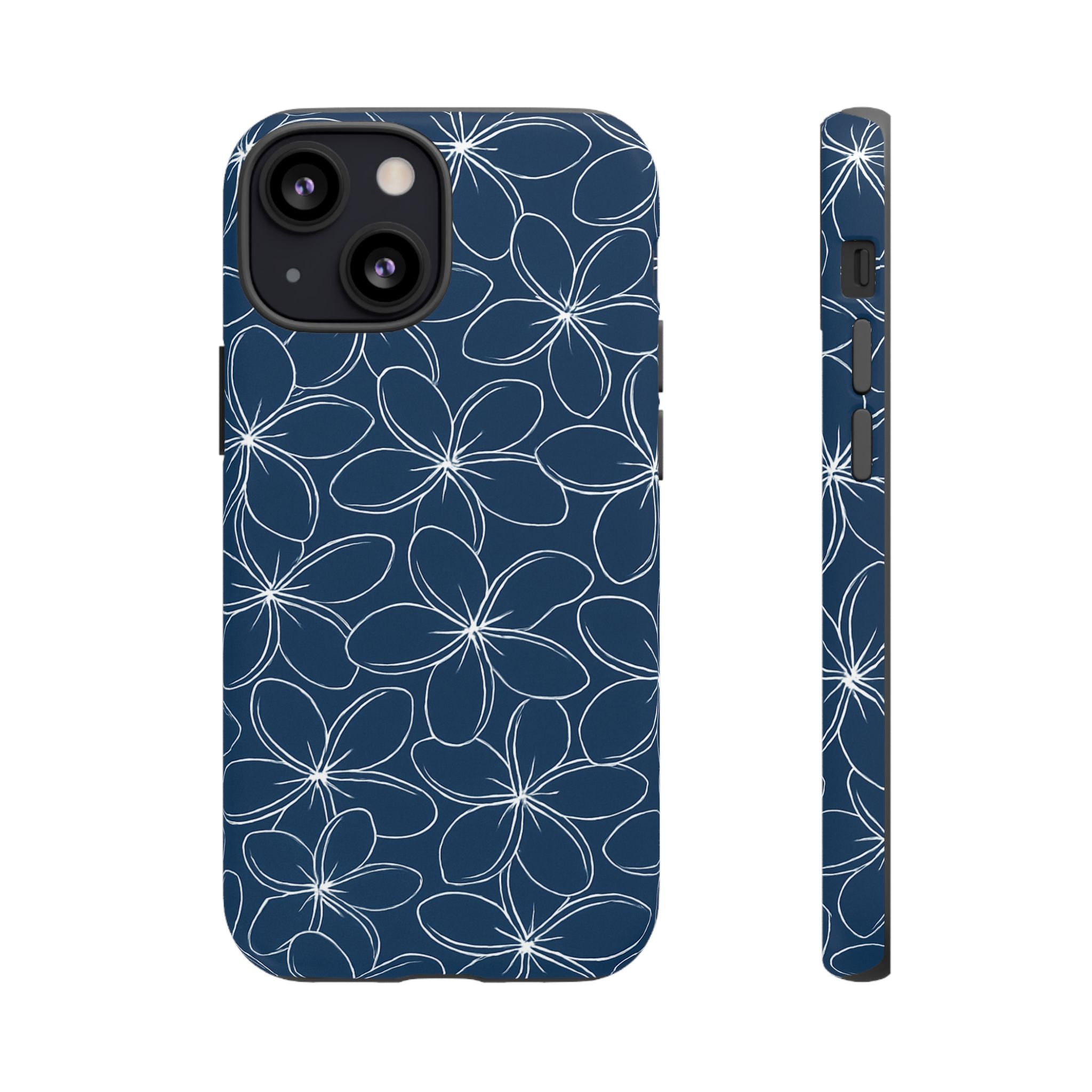 "Plumeria" Phone Case - Blue and White