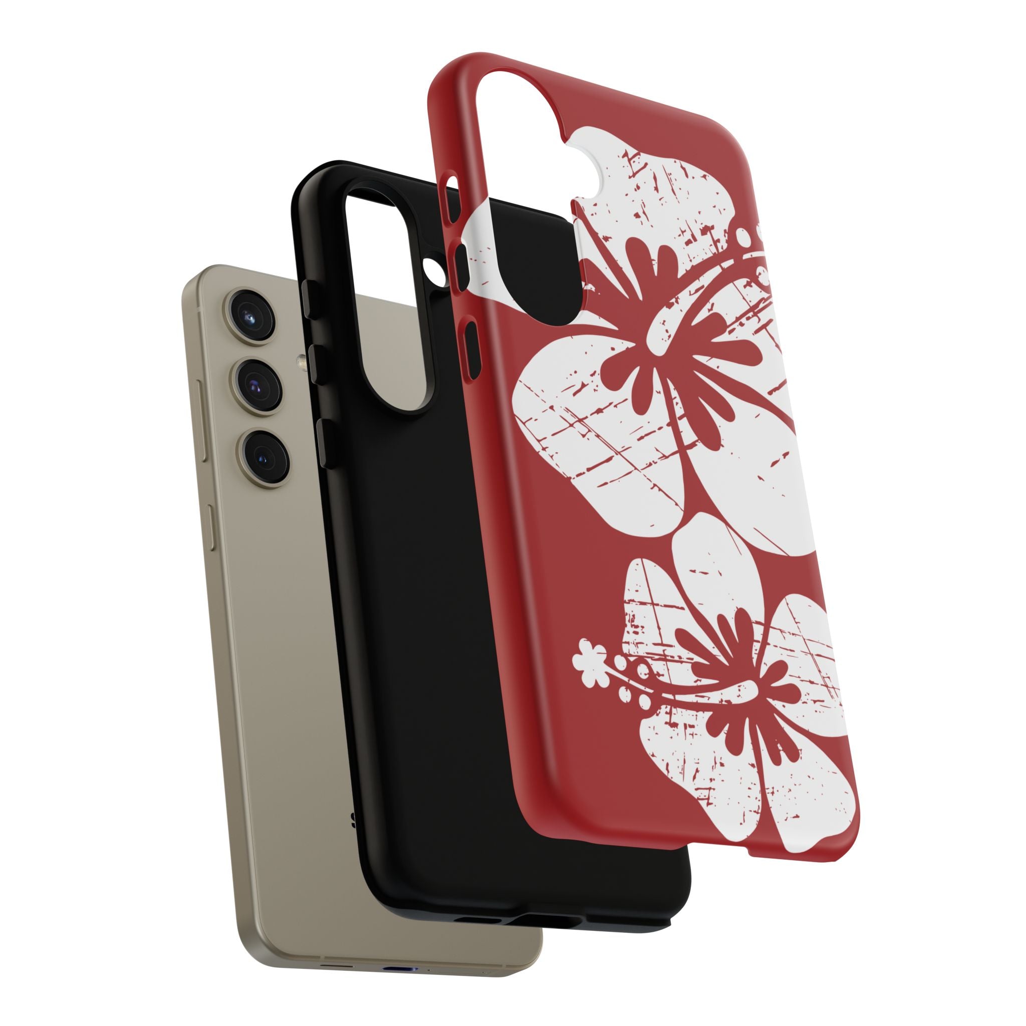 "The Classic Hibiscus" Phone Case -  Destressed Red