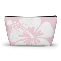"The Classic Hibiscus" Accessory Pouch w T-bottom - Distressed Pink