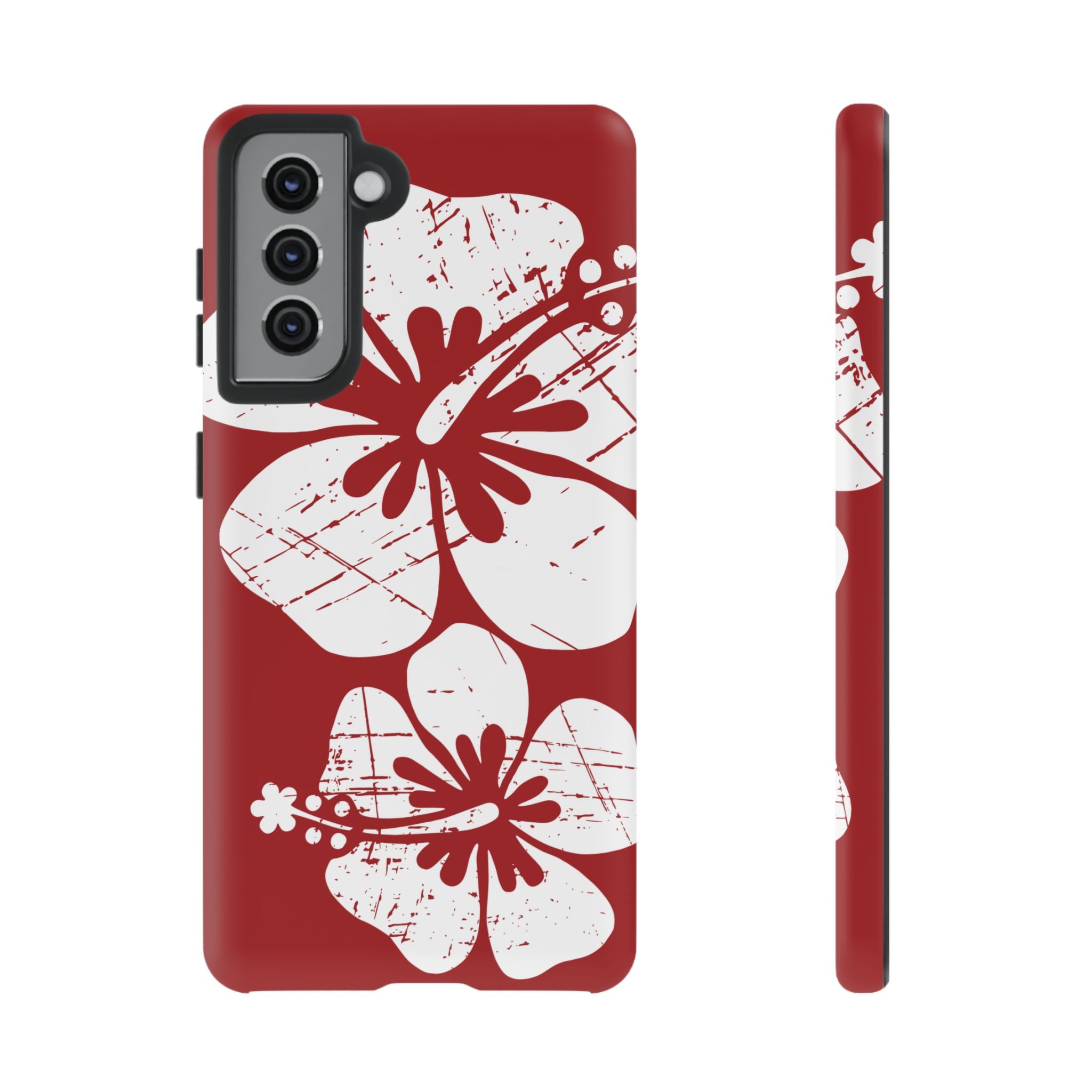 "The Classic Hibiscus" Phone Case -  Destressed Red