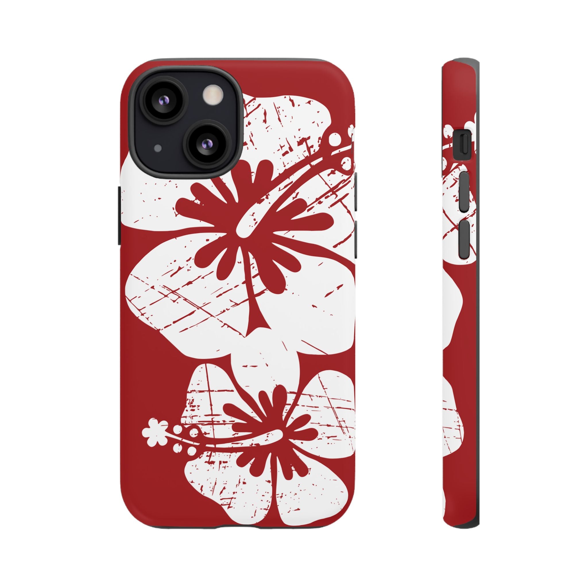 "The Classic Hibiscus" Phone Case -  Destressed Red