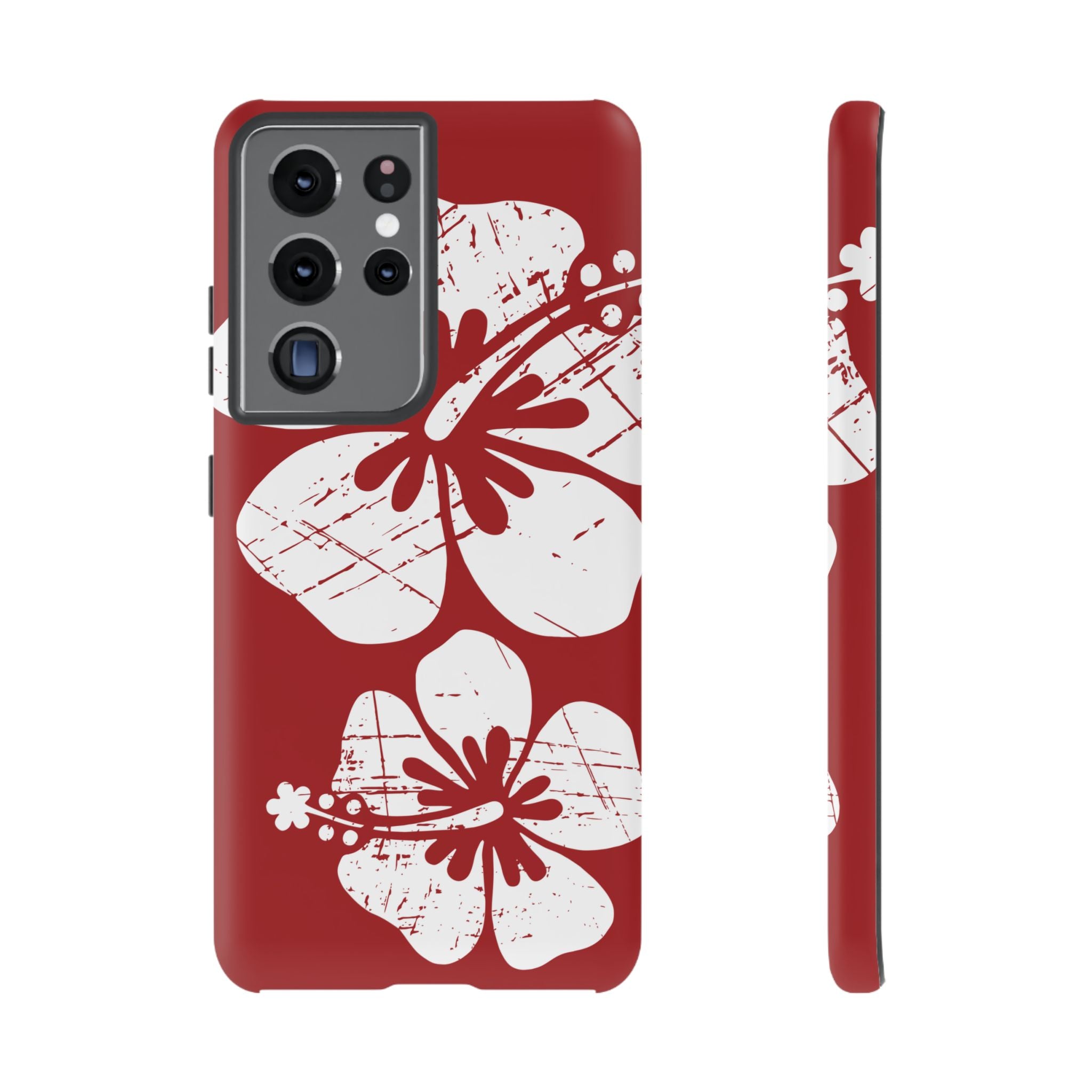"The Classic Hibiscus" Phone Case -  Destressed Red