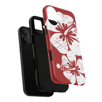 "The Classic Hibiscus" Phone Case -  Destressed Red