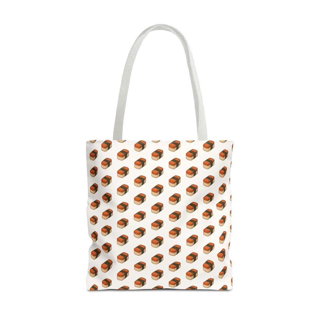 Kahakai Sun, Surf, Spam Musubi Tote Bag - Blue and White