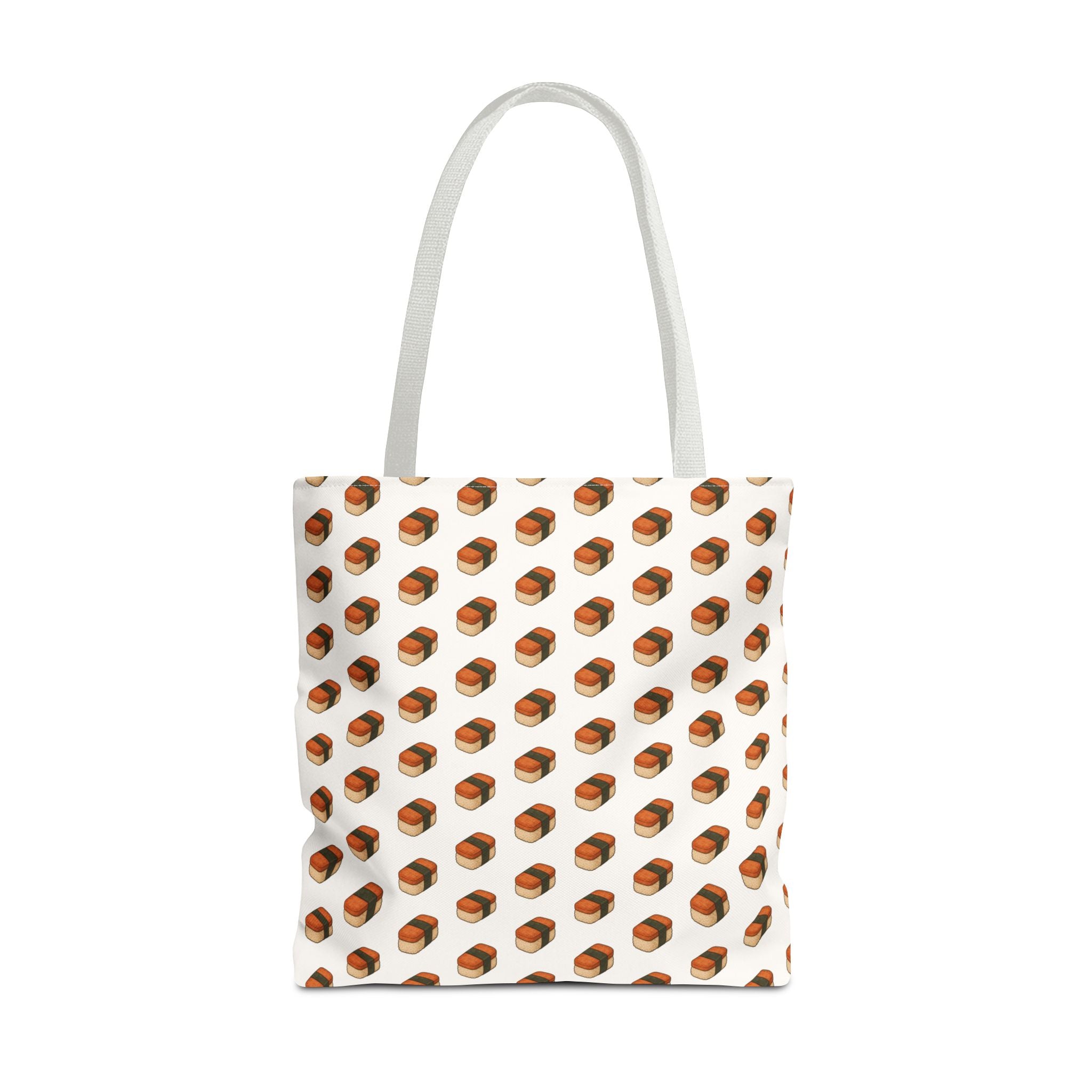 Kahakai Sun, Surf, Spam Musubi Tote Bag - Blue and White