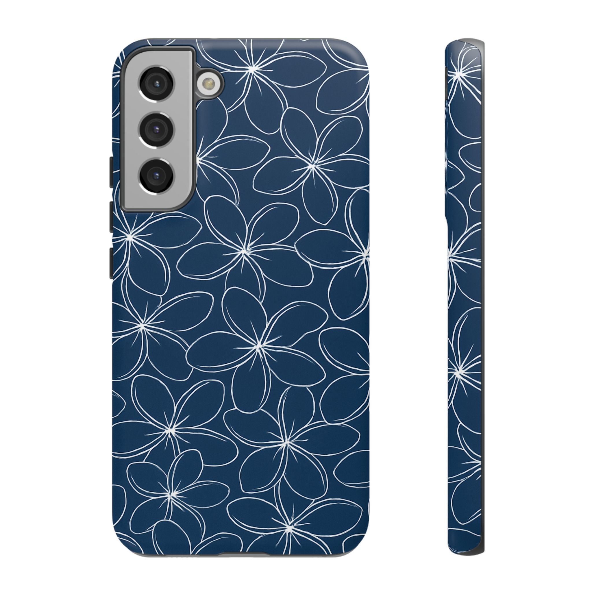 "Plumeria" Phone Case - Blue and White