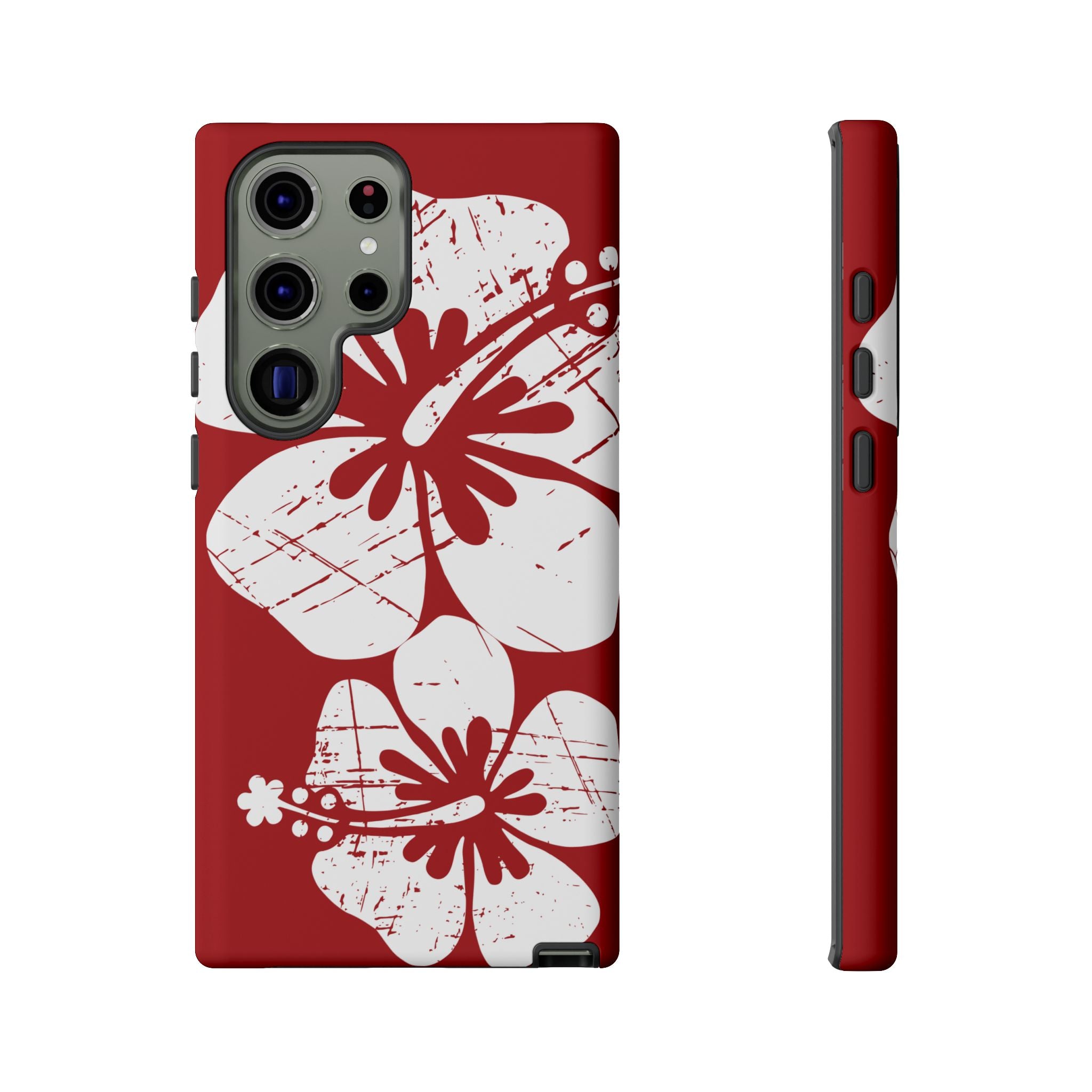 "The Classic Hibiscus" Phone Case -  Destressed Red