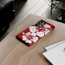 "The Classic Hibiscus" Phone Case -  Destressed Red