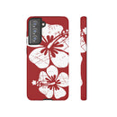 "The Classic Hibiscus" Phone Case -  Destressed Red