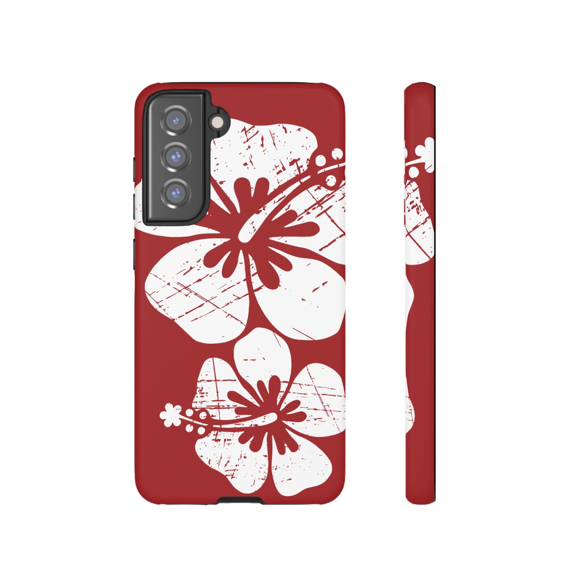 "The Classic Hibiscus" Phone Case -  Destressed Red