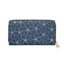 "Plumeria" Zipper Wallet - Blue and White