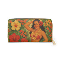 “Vintage Hula Bloom” Zipper Wallet
