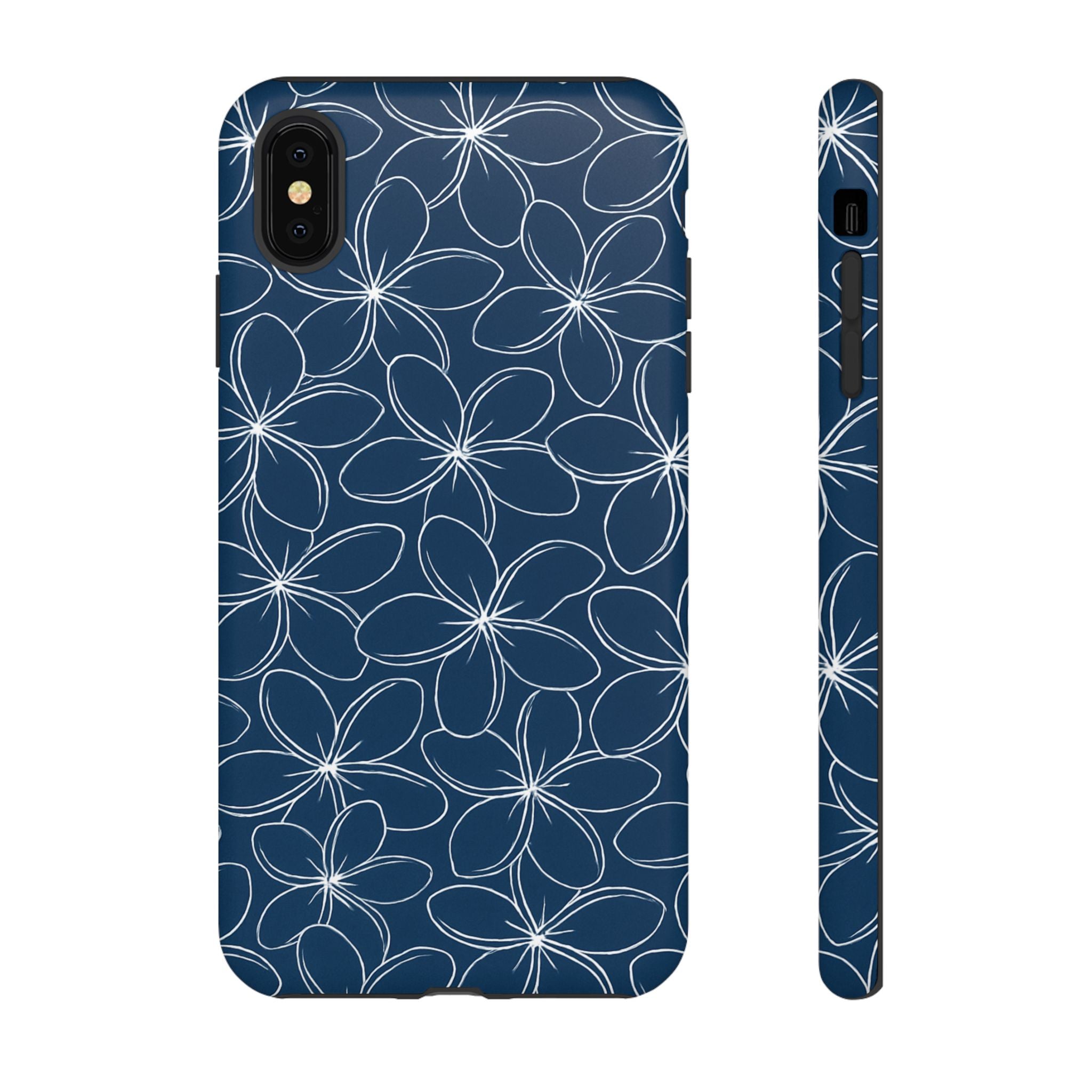 "Plumeria" Phone Case - Blue and White