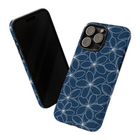 "Plumeria" Phone Case - Blue and White