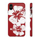 "The Classic Hibiscus" Phone Case -  Destressed Red
