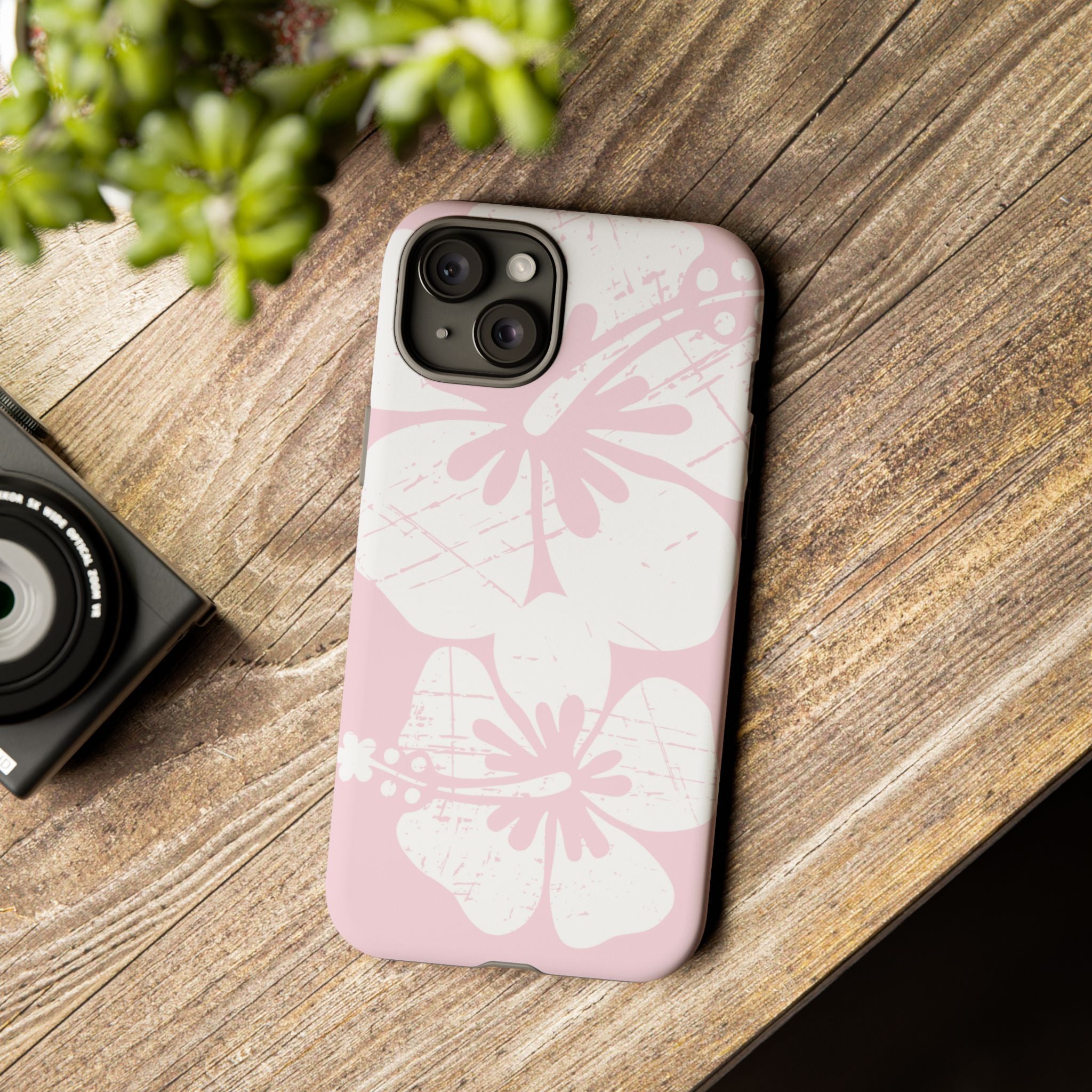 "The Classic Hibiscus"  Phone Case - Distressed Pink
