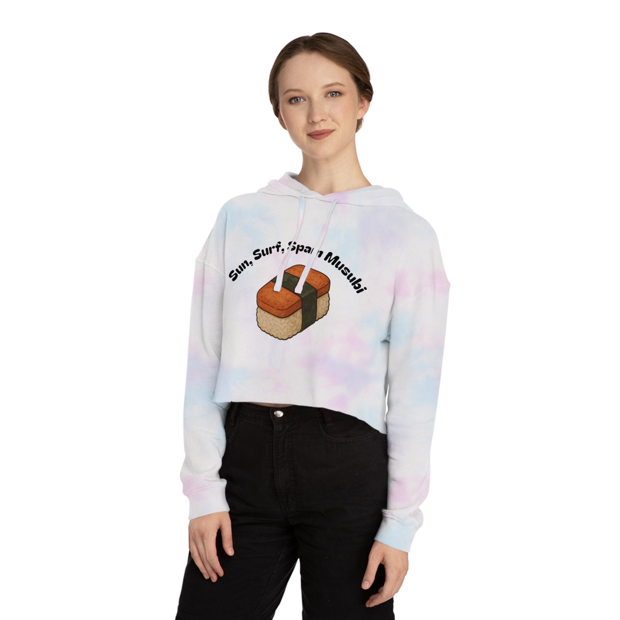 Sun, Surf, Spam Musubi Cropped Hoodie Sweatshirt