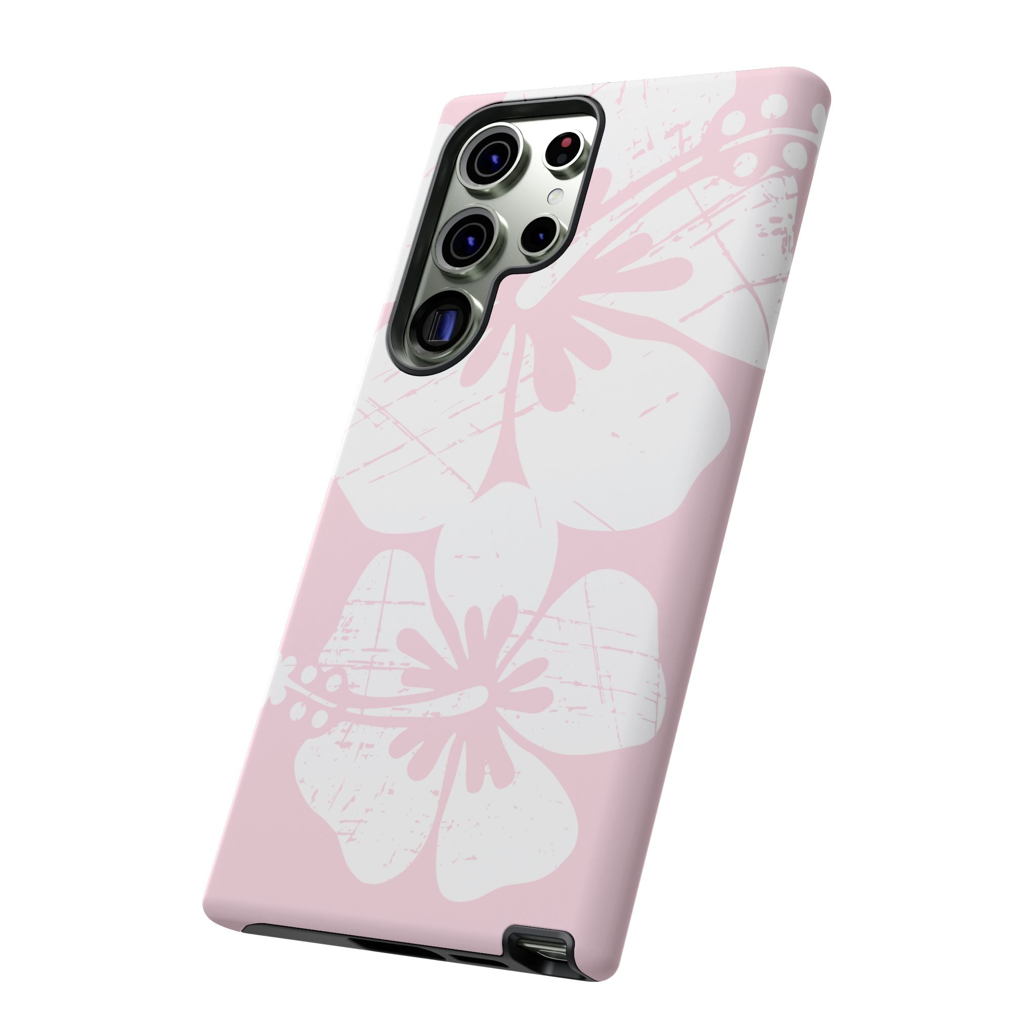"The Classic Hibiscus"  Phone Case - Distressed Pink