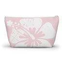 "The Classic Hibiscus" Accessory Pouch w T-bottom - Distressed Pink