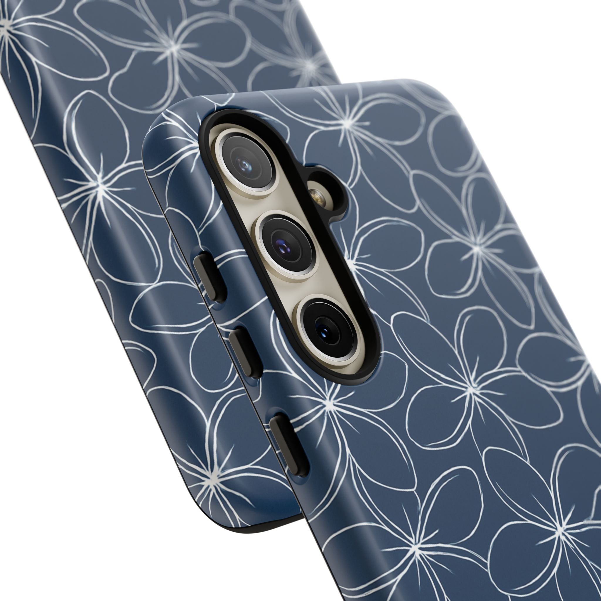 "Plumeria" Phone Case - Blue and White