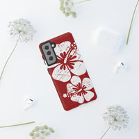 "The Classic Hibiscus" Phone Case -  Destressed Red